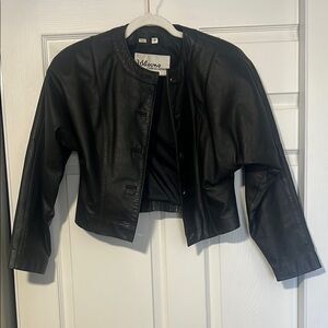 Vintage 1980’s Wilsons Black cropped Leather Jacket